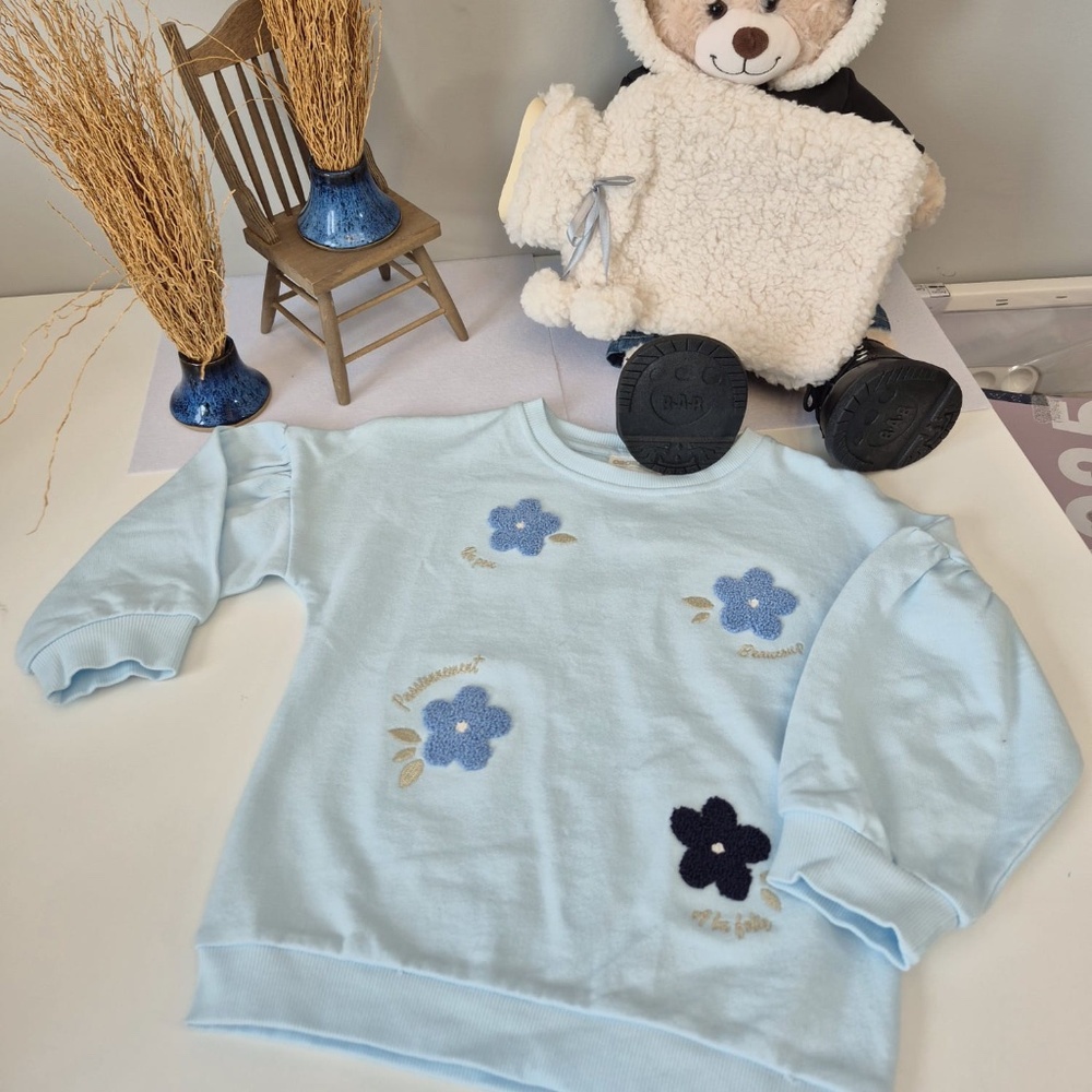 Blue Floral Sweatshirt